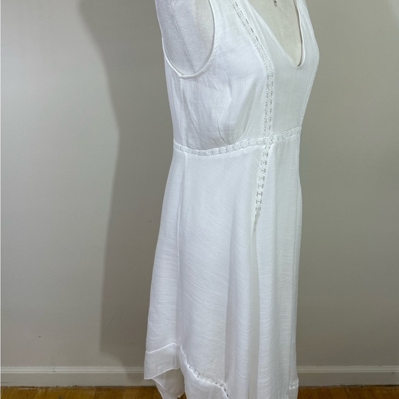 Kings Road.  sz lg dress midi length all white hankie style hem - Picture 11 of 15